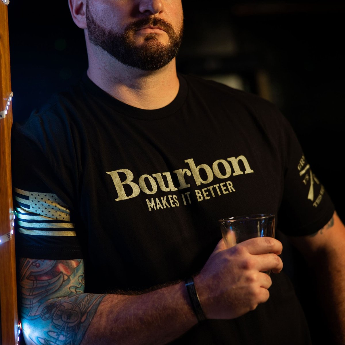 Bourbon Makes It Better Men's Black T-Shirt